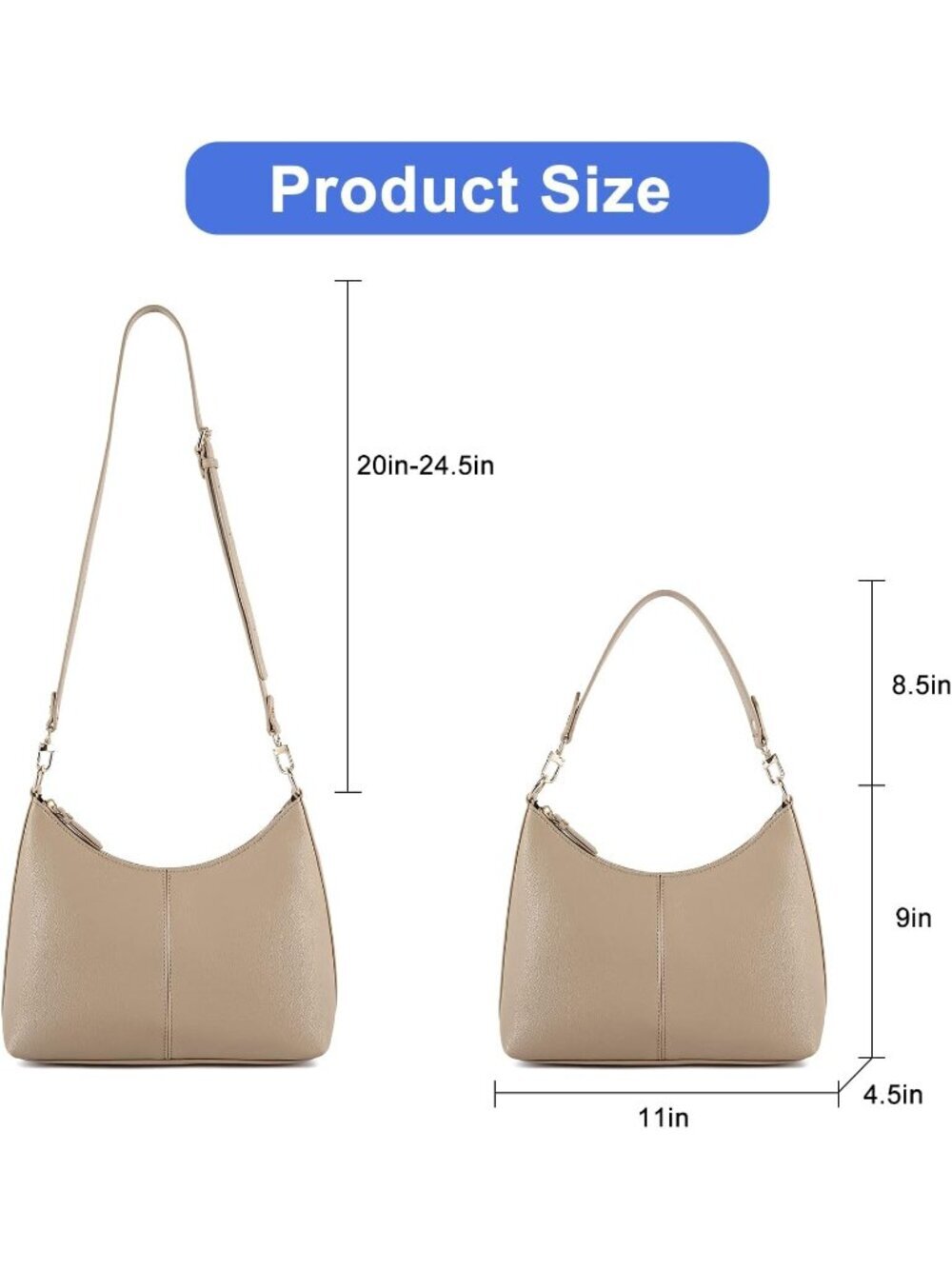 Women Khaki Mini Soft Leather Waterproof Shoulder Crossbody Bag - Picture 4 of 6